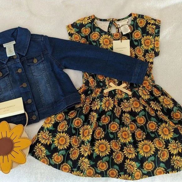 Cynthia Rowley | Jackets & Coats | Cynthia Rowley Little Girl Denim Jacket  And Sunflower Dress | Poshmark